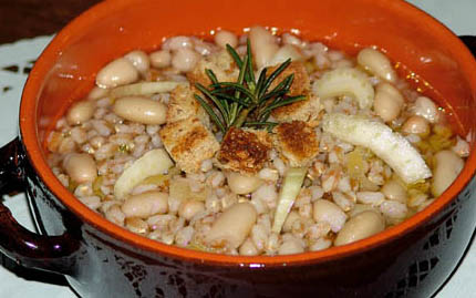 Minestra di farro finocchi e fagioli Abruzzo